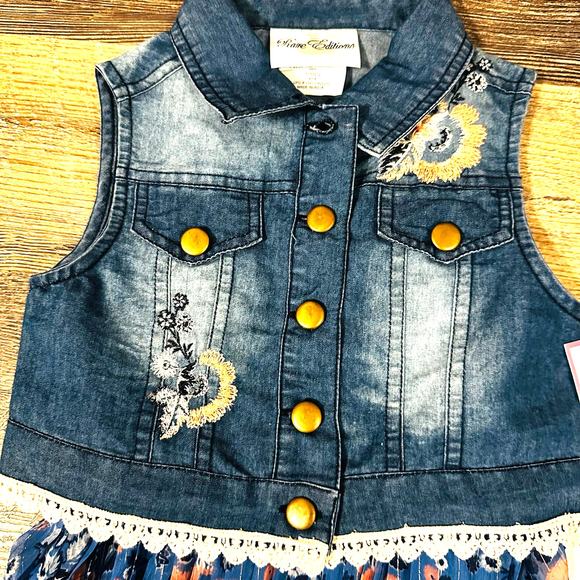 Rare Editions 2 Piece Dress with Jean Vest 4T - Picture 3 of 5